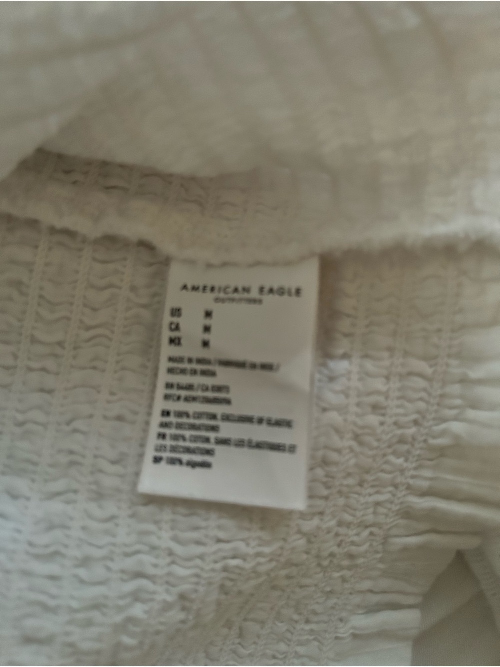 American Eagle Outfitters White Lace-Trim Square Neck Blouse - Picture 7 of 7